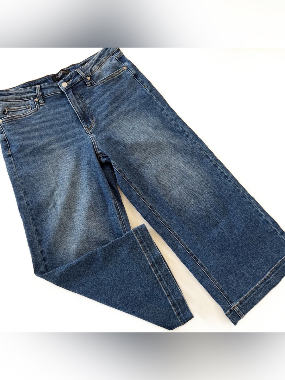 Judy Blue Jeans Womens 30 11 Wide Leg High Rise Crop Stretch